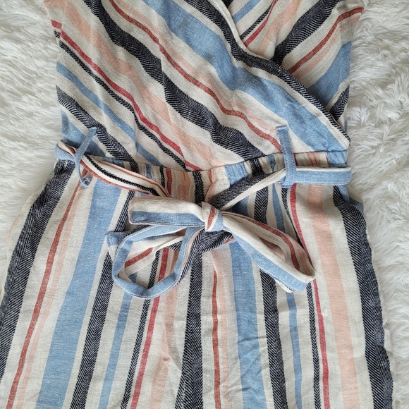 Indigo Rein Linen V-Neck Sleeveless Wide Leg Jumpsuit Size Large - Picture 8 of 16